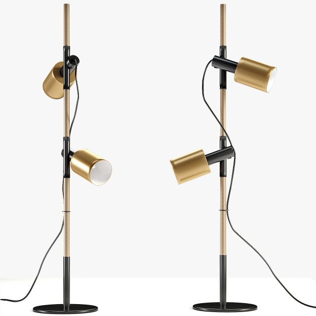 carson floor lamp brushed brass 3D 모델 .c4d .max .obj .3ds .fbx .stl .blend 