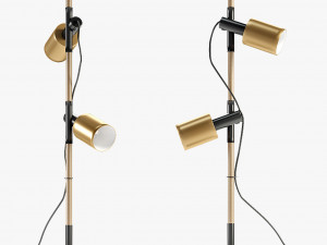 carson floor lamp brushed brass 3D Model