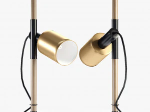 카슨 플로어 램프 브러시드 황동 3D 모델