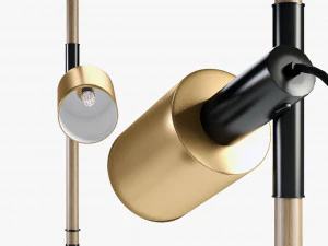carson floor lamp brushed brass 3D Model