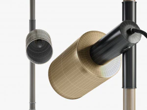 carson floor lamp brushed brass 3D Model