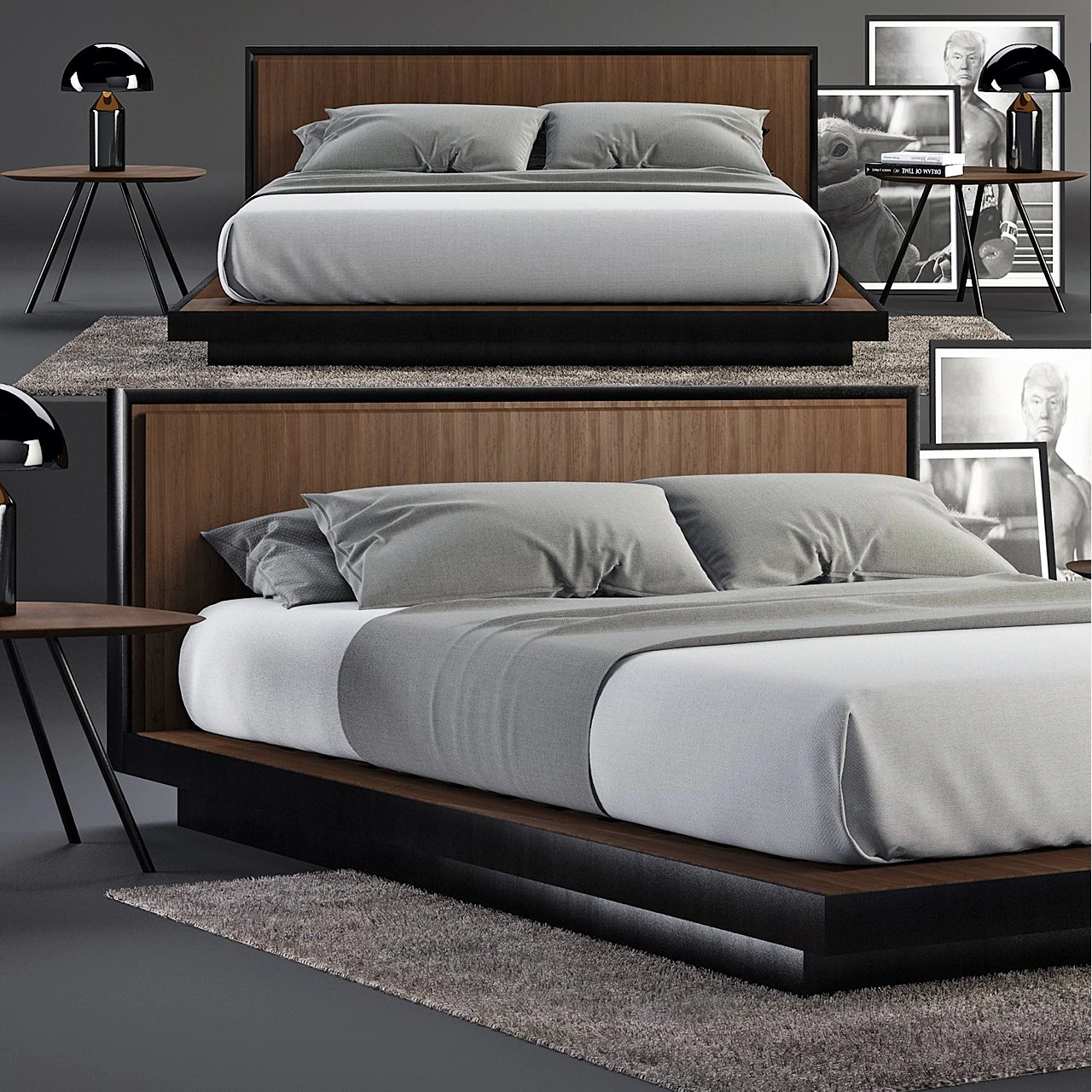 envy queen bed set 3D Model .c4d .max .obj .3ds .fbx .stl .blend 