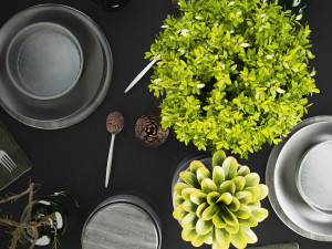table setting in black colors Modèle 3D
