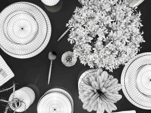 table setting in black colors Modèle 3D