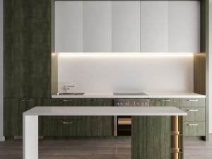 green modern kitchen 3D Model