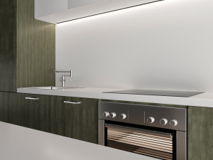 green modern kitchen 3D Model
