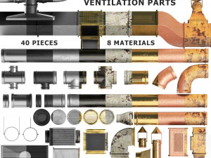 set sistema di ventilazione parti 01 Modello 3D