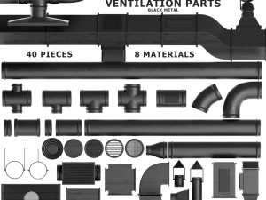 parts ventilation system set 01 3D Model