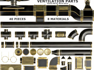 parts ventilation system set 01 3D Model