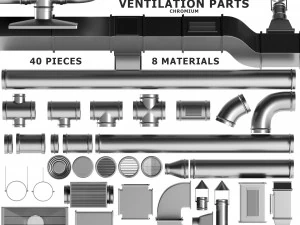 parts ventilation system set 01 3D Model
