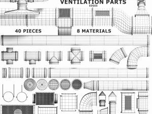 parts ventilation system set 01 3D Model