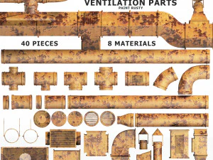 parts ventilation system set 01 3D Model
