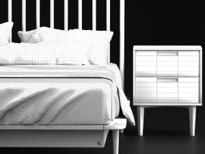modern bed living wayfair home 3Dモデル