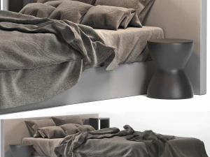 Letto Moderno Soggiorno Wayfair Home Modello 3D