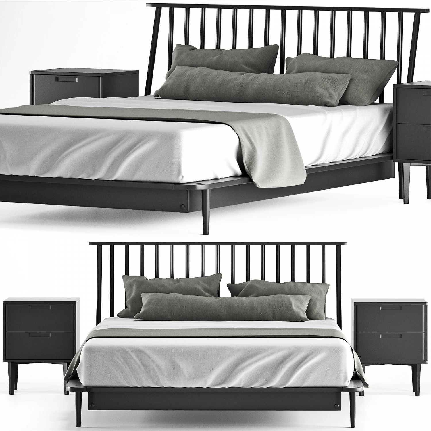 modern bed living wayfair home 2 3D Model .c4d .max .obj .3ds .fbx .stl .blend