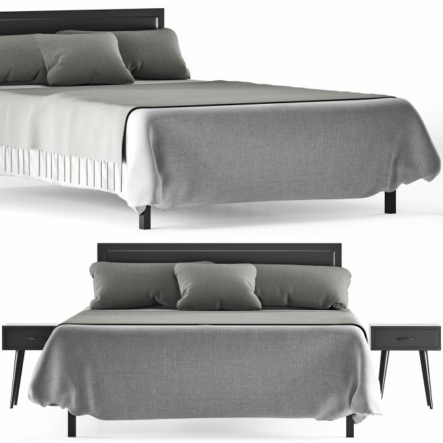 bed 3 3D 模型 .c4d .max .obj .3ds .fbx .stl .blend