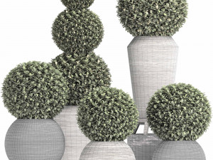 concrete tree topiary - indoor plant 221 Modèle 3D
