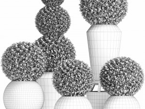 concrete tree topiary - indoor plant 221 Modèle 3D