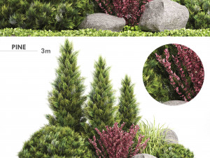 wicker woven tree topiary - indoor plant 222 3D Model