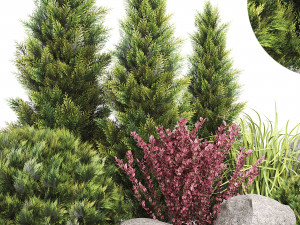 wicker woven tree topiary - indoor plant 222 Modelo 3D