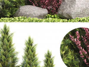 wicker woven tree topiary - indoor plant 222 3D Model