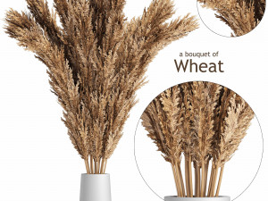 a bouquet of wheat 3D Model