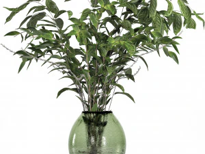 a bouquet of nettle and magnolia 3D Model