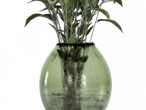 a bouquet of nettle and magnolia 3D Model