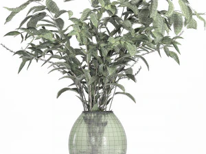a bouquet of nettle and magnolia 3D Model