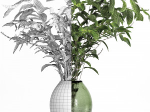 a bouquet of nettle and magnolia 3D-Modell