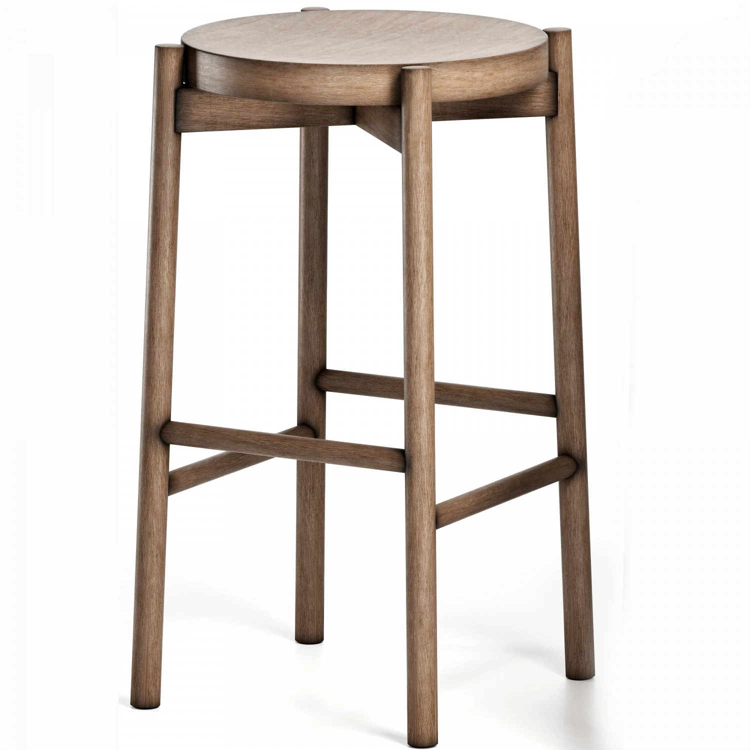 kotan high stool wood by conde house 3D Model .c4d .max .obj .3ds .fbx .stl .blend