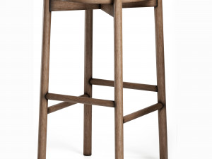 kotan high stool wood by conde house 3D मॉडल