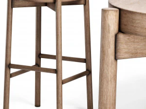 kotan high stool wood by conde house 3D Model