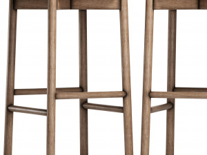 kotan high stool wood by conde house 3D Модель