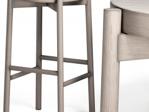 kotan high stool wood by conde house 3D Модель