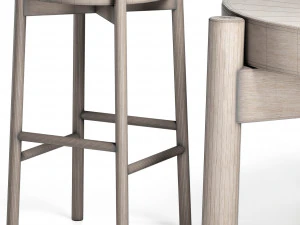 kotan high stool wood by conde house 3D Model