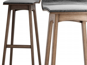 morph bar padded seat by zeitraum 3D Model