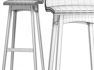 morph bar padded seat by zeitraum 3D Model