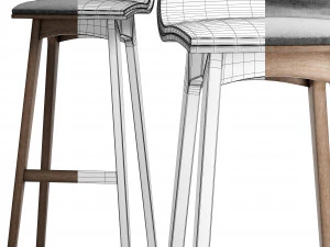 morph bar padded seat by zeitraum 3D Model