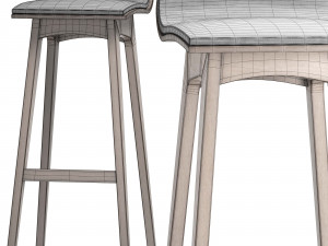 morph bar padded seat by zeitraum 3D Model