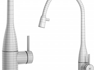 kwc eve lever mixer pull out aerator covered Modelo 3D