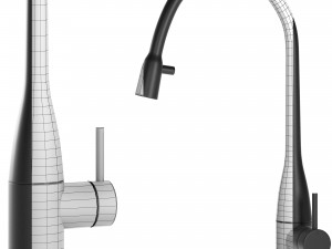kwc eve lever mixer pull out aerator covered Modelo 3D