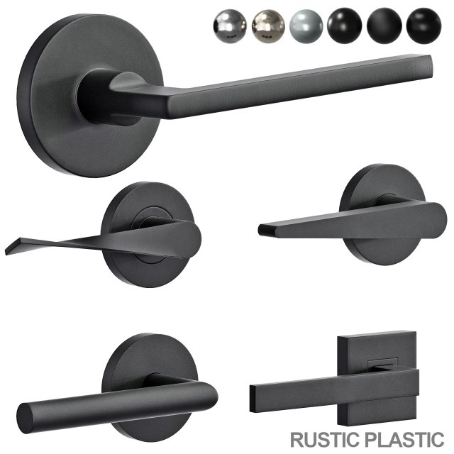 basic handles door 6 materials 3D Model .c4d .max .obj .3ds .fbx .stl .blend 