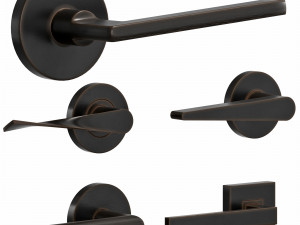 basic handles door 6 materials 3D Model