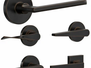basic handles door 6 materials 3D Model