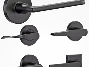 basic handles door 6 materials 3D Model
