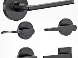 basic handles door 6 materials 3D Model
