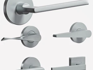 basic handles door 6 materials 3D Model