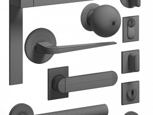 handles for doors 5 materials 3D Model
