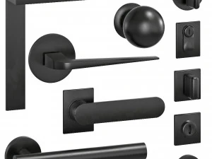 handles for doors 5 materials 3D Model